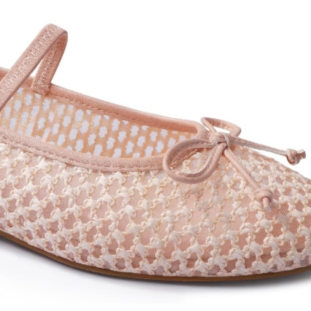 MUCCCUTE Apricot Raffia Rownd Toe Mary Jane Ballet Bow Flats Size 8.5 NWT - Picture 7 of 8